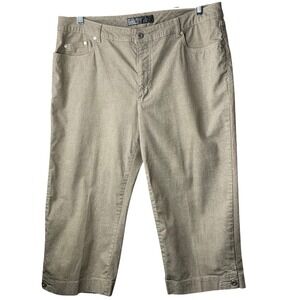 FDJ French Dressing Olivia Capri Pants Tan Micro Print Size 16 Cropped‎ 2040318